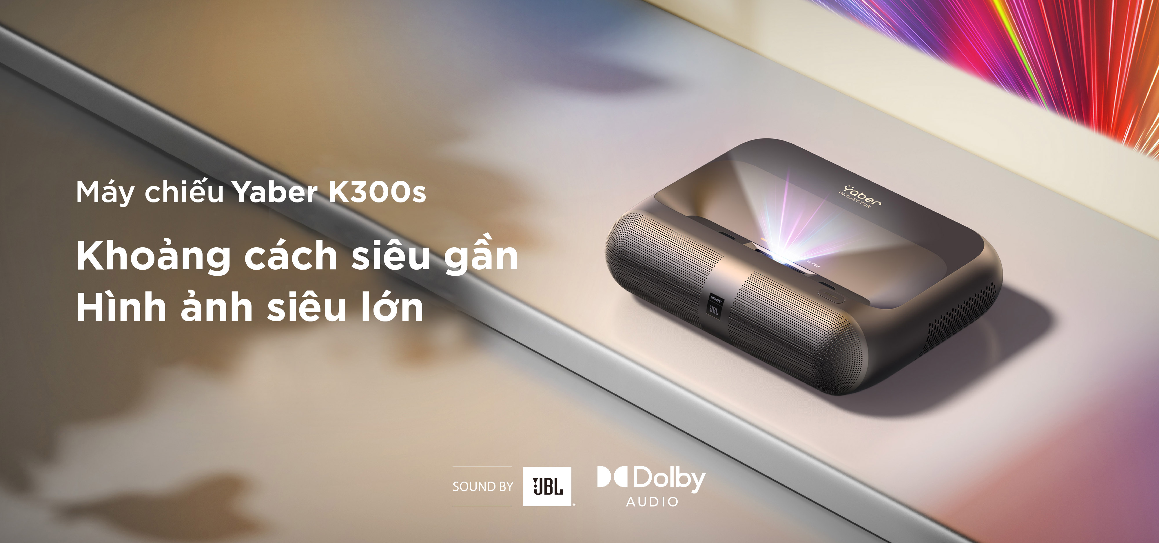 Yaber K300s máy chiếu Laser siêu gần