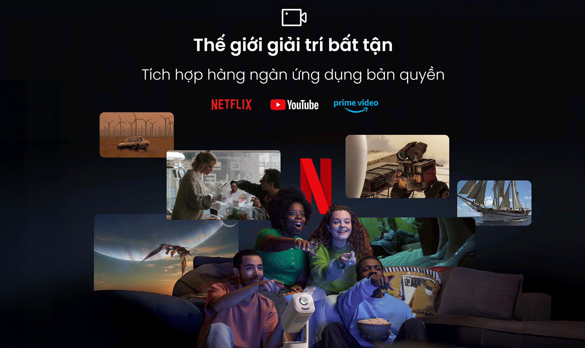 Máy chiếu Yaber T1 Pro loa Turbosonic mạnh mẽ