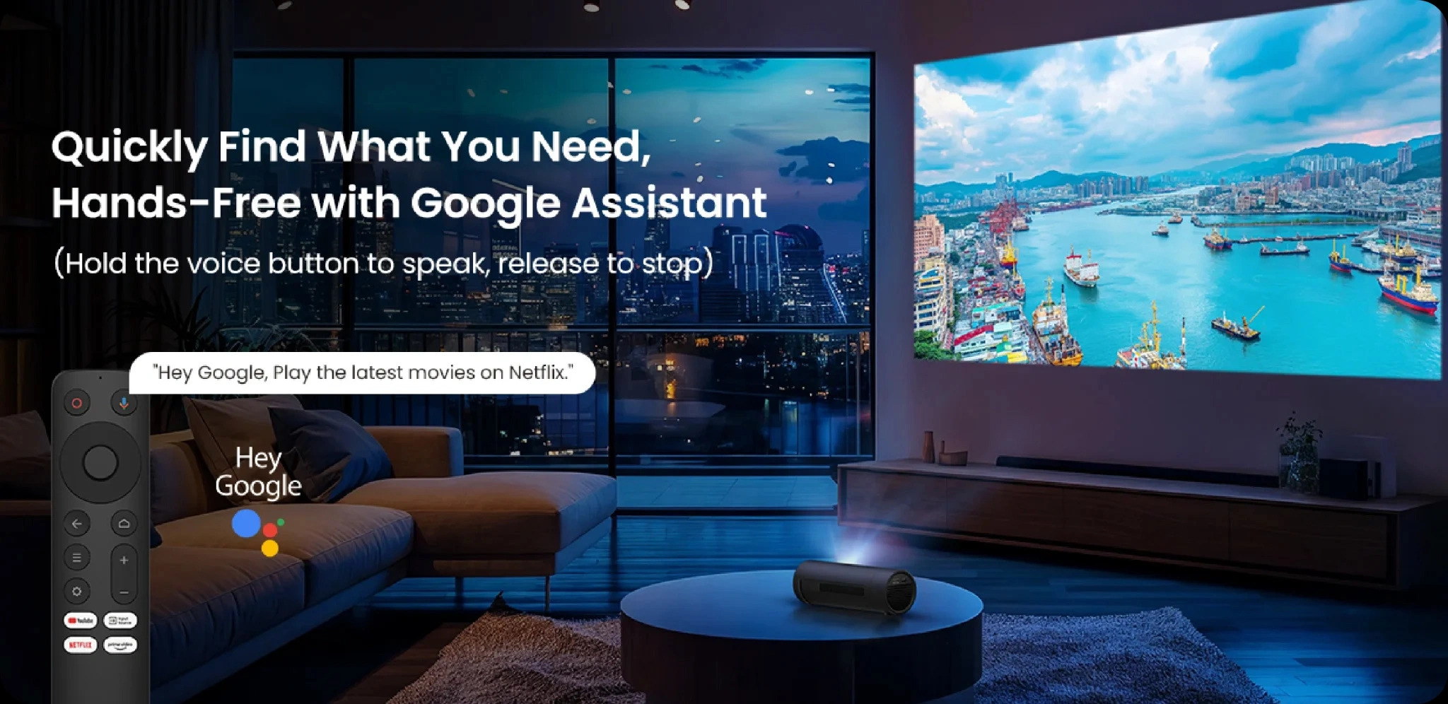 Máy chiếu Jmgo PicoFlix trợ lý giọng nói Google